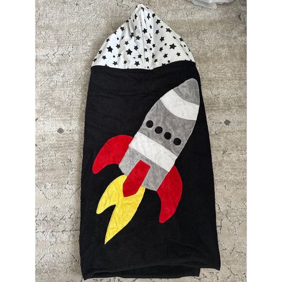 Boogie Baby Black blast off‎ luxury hooded towel made in the USA - Picture 1 of 6
